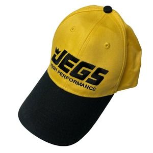 Jegs High Performance Hat Ball Cap Yellow Black Adjustable Embroidered Baseball